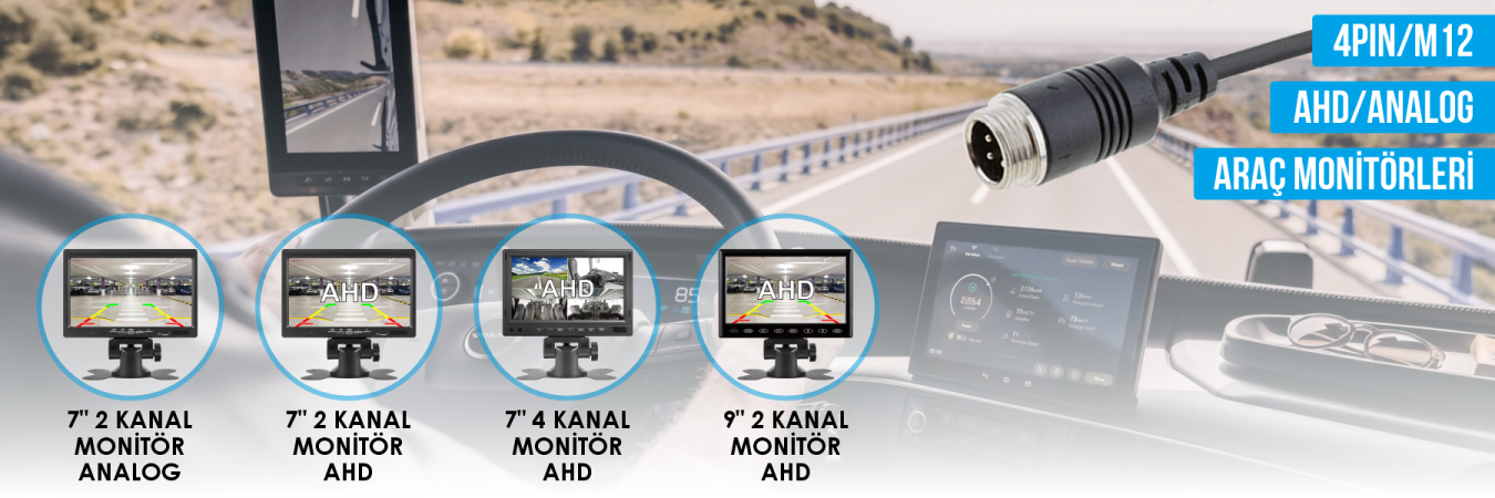 4Pin Araç Monitörleri