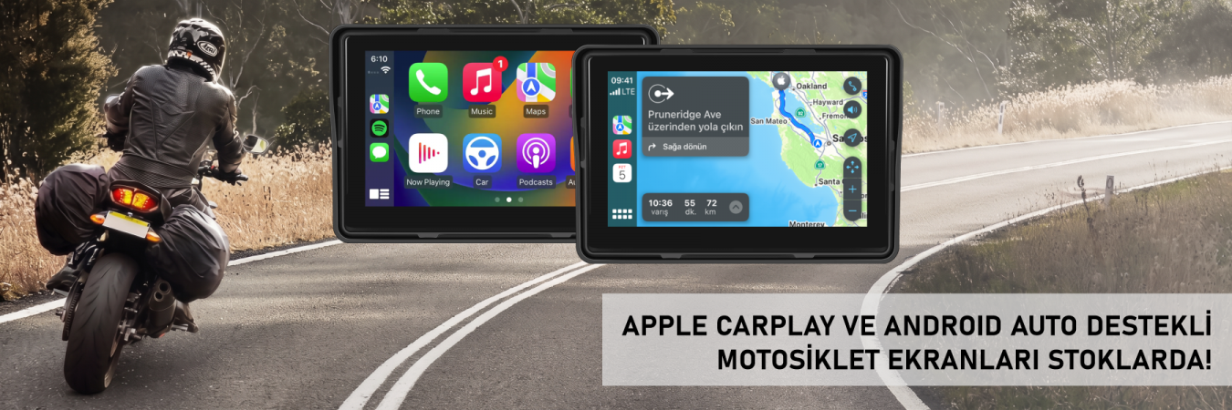 Apple Carplay ve Android Auto Destekli Motosiklet Kamera Setleri