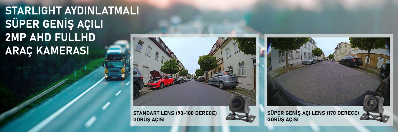 MK-124AWS 2MP AHD Süper Geniş Açılı Starlight Araç Kamerası