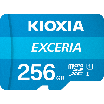 256GB Kioxia Exceria C10 U1 MicroSD Hafıza Kartı (100MB/s)