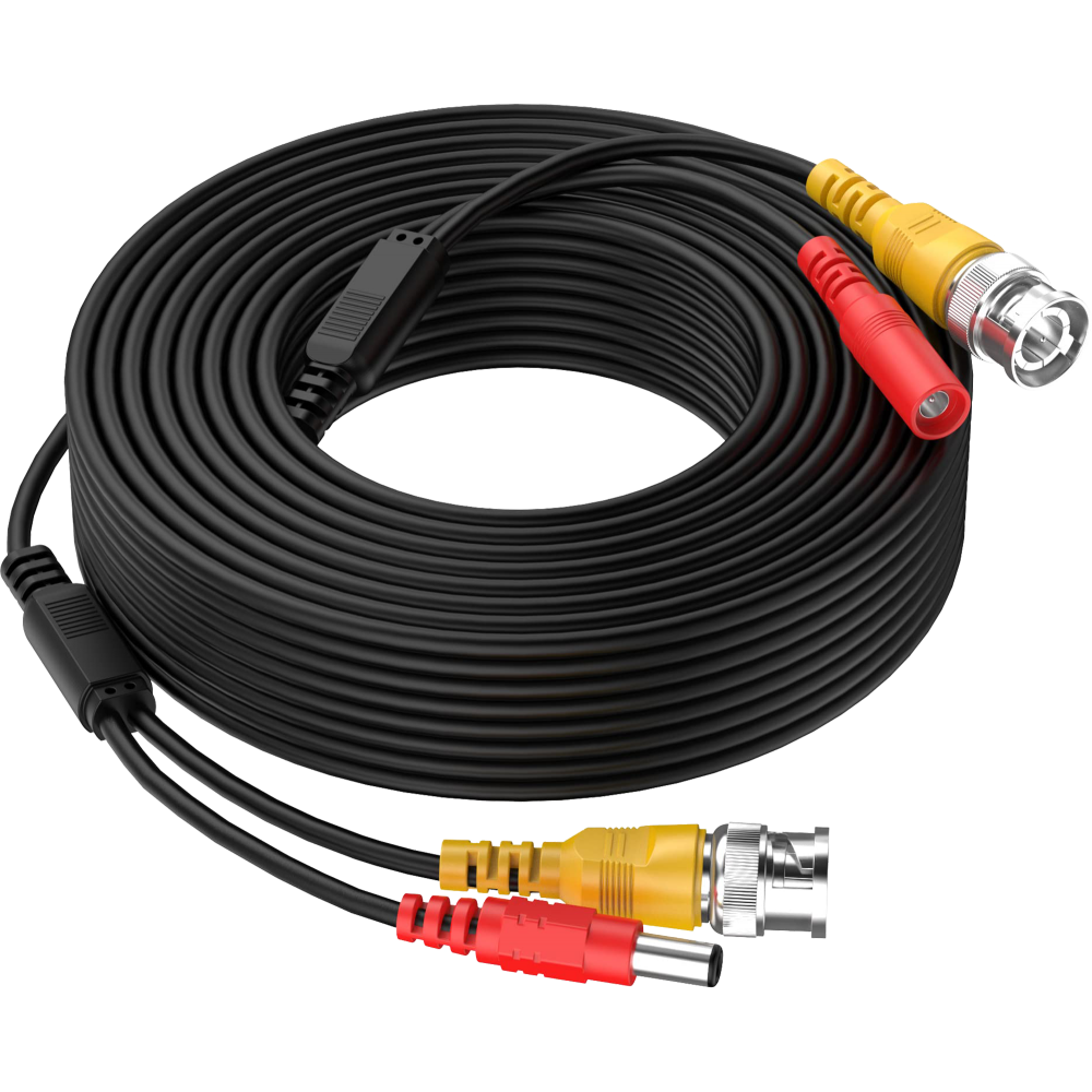 BNC Erkek + DC Erkek - BNC Erkek + DC Dişi Hazır CCTV Kablo 15m