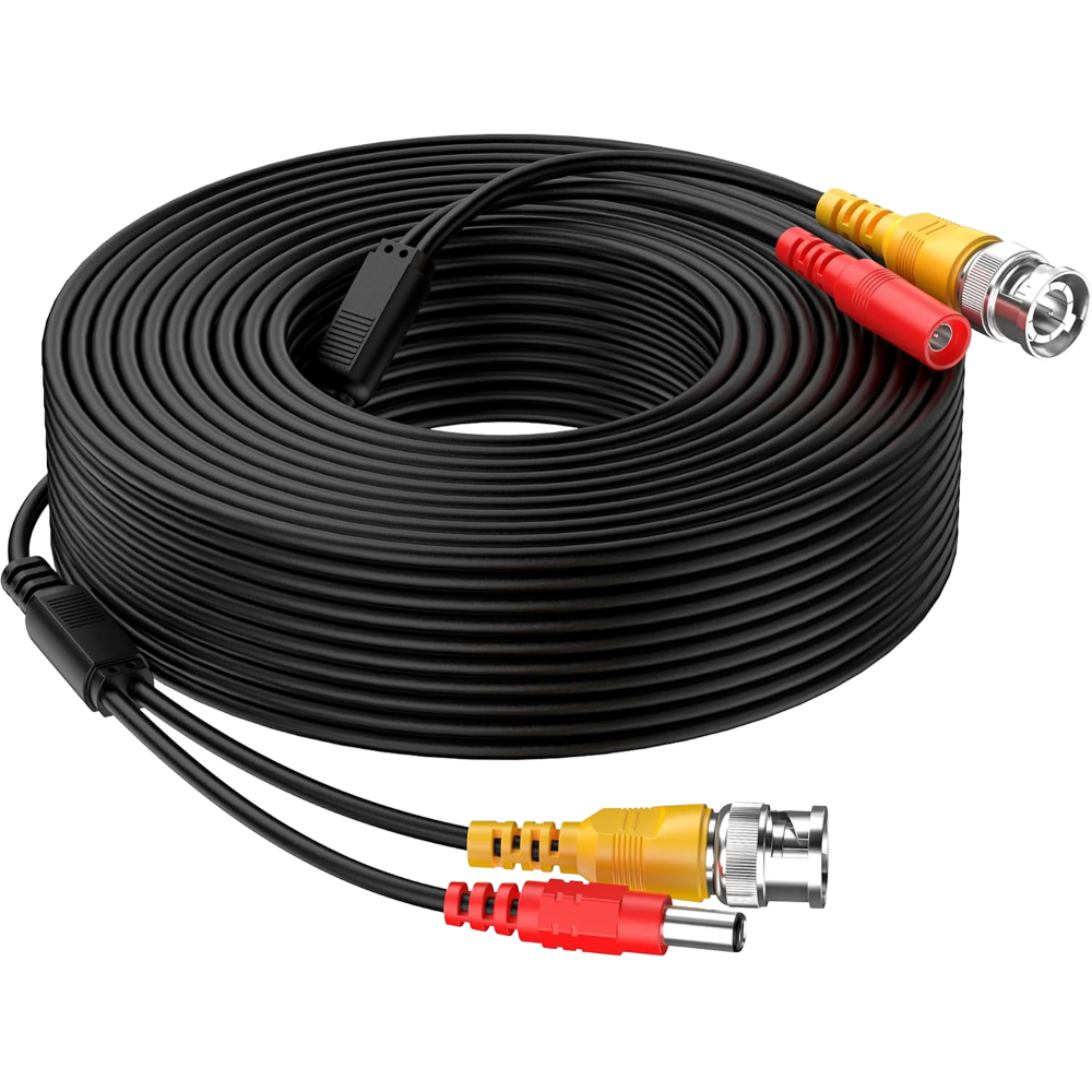 BNC Erkek + DC Erkek - BNC Erkek + DC Dişi Hazır CCTV Kablo 20m