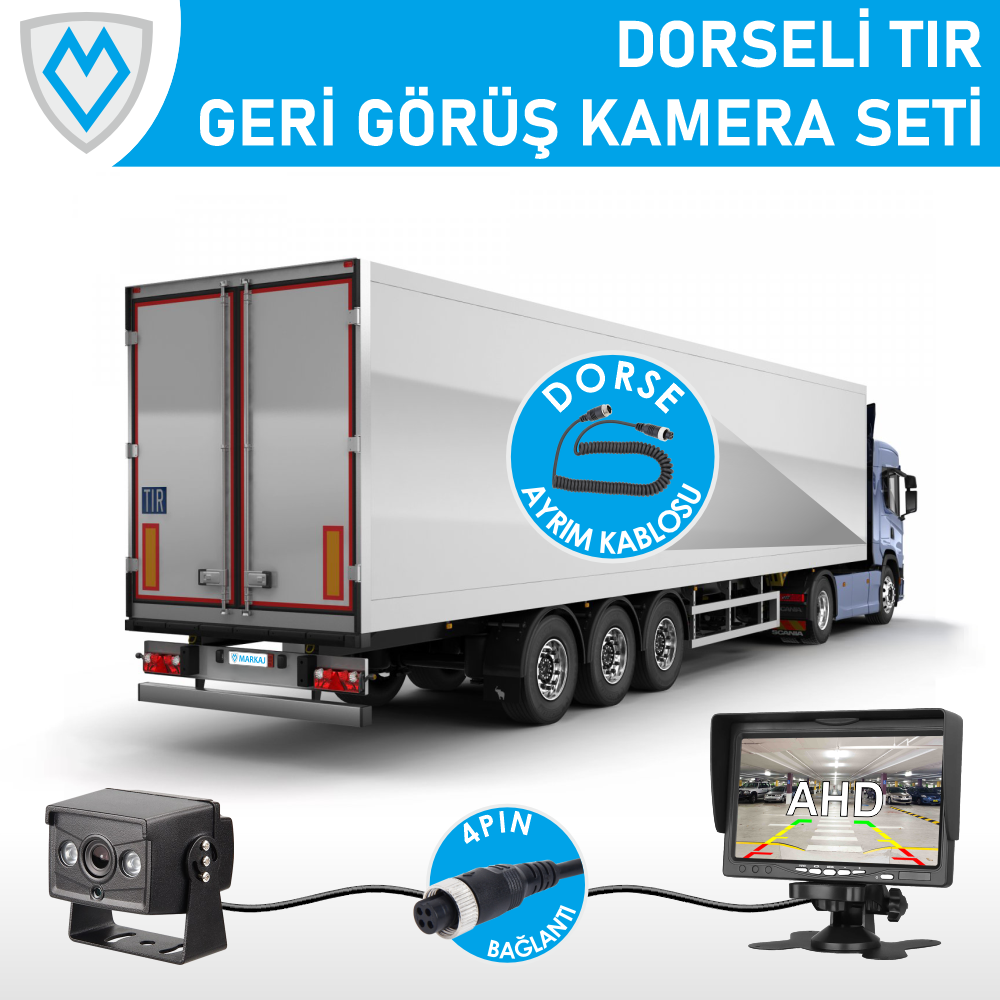 MK-DKS920P-V2 7 Inch Monitörlü AHD Geri Görüş Dorse Ayrımlı Kamyon/Tır Kamera Seti