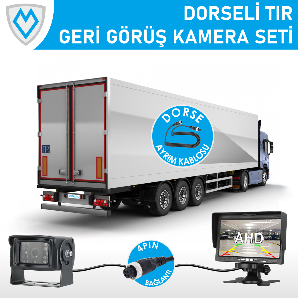 MK-DKS920P 7 Inch Monitörlü AHD Geri Görüş Dorse Ayrımlı Kamyon/Tır Kamera Seti
