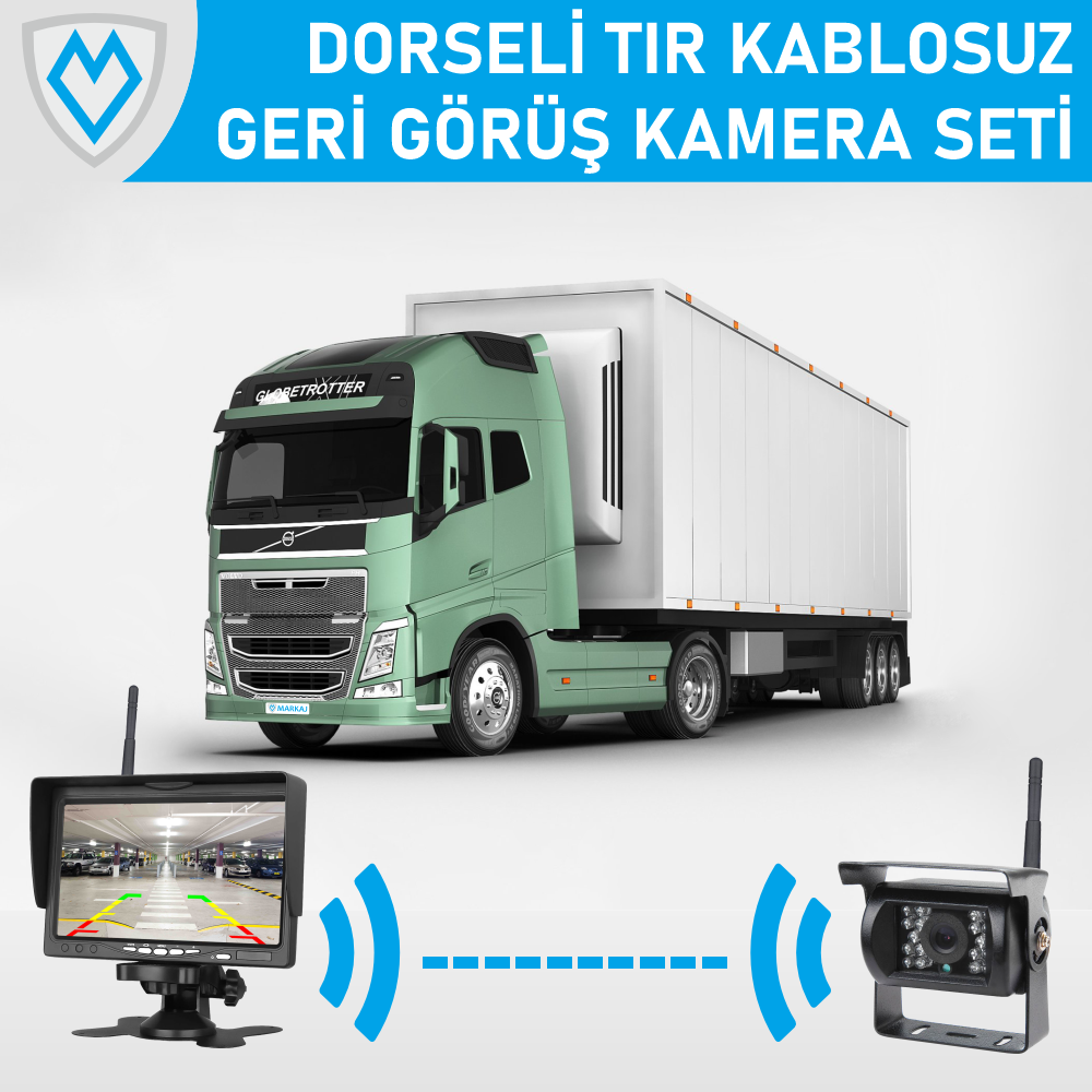 MK-DKS900W 7 Inch Monitörlü Kablosuz Geri Görüş Dorse Ayrımlı Kamyon/Tır Kamera Seti
