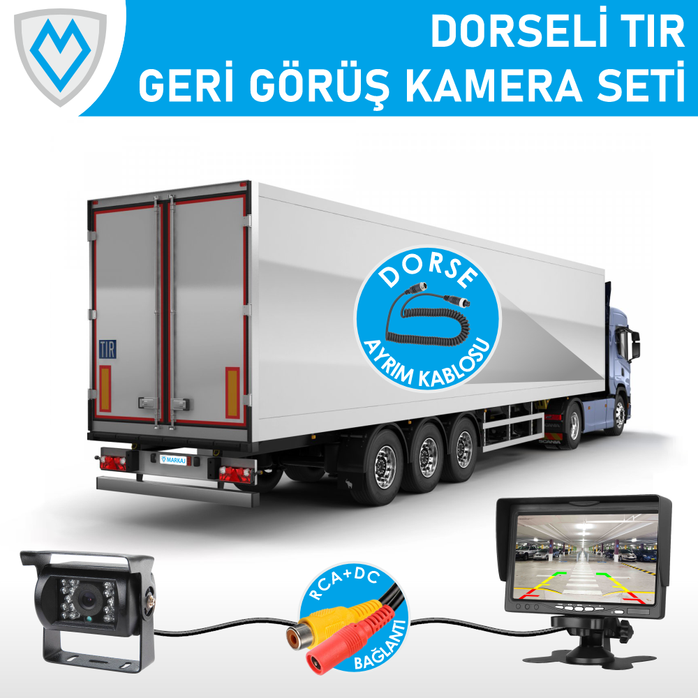 MK-DKS900 7 Inch Monitörlü Geri Görüş Dorse Ayrımlı Kamyon/Tır Kamera Seti